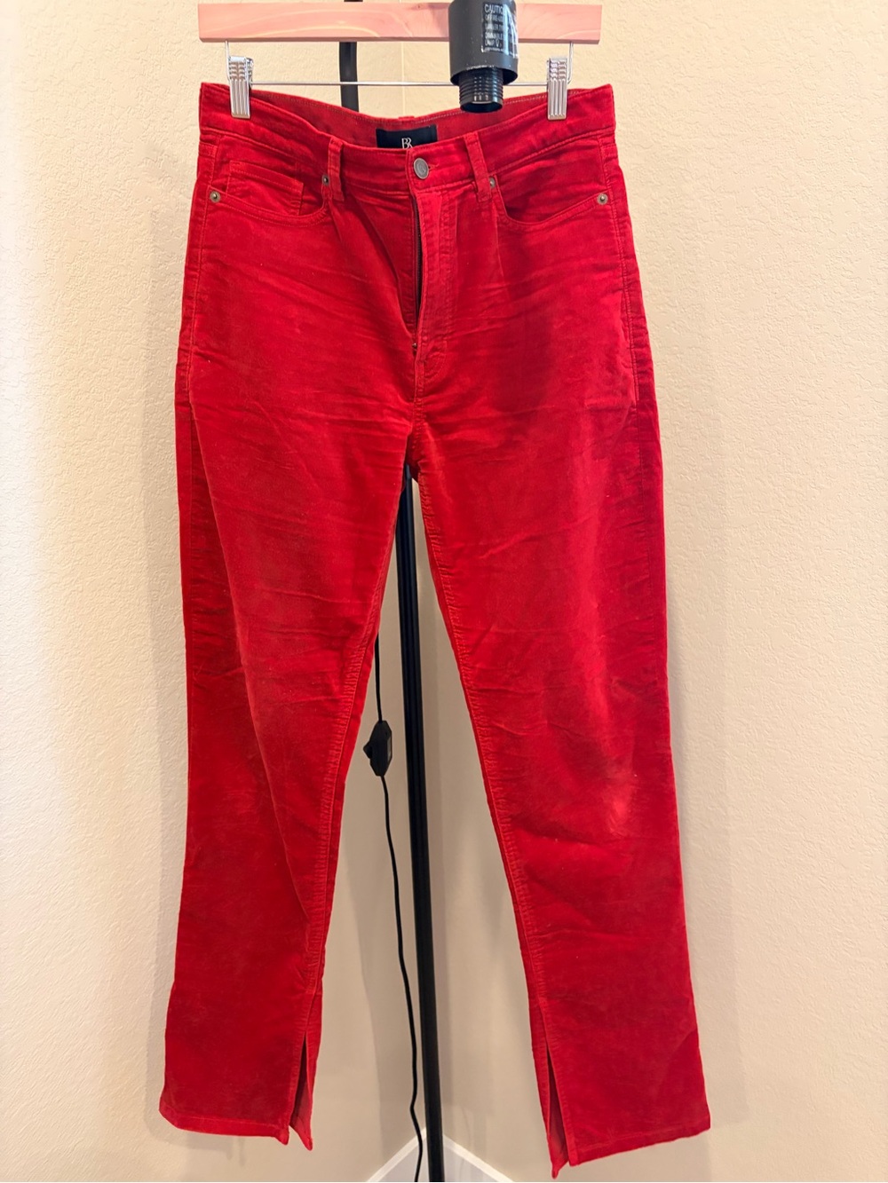 Banana Republic Bright Red Velvet Straight-Leg Jeans